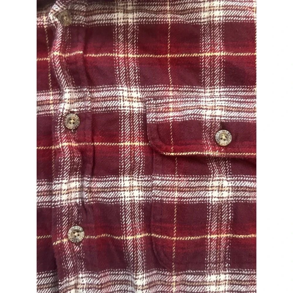 Field & Stream‎ Mens XXL Red Plaid Flannel Button Down Shirt Cotton Long Sleeve